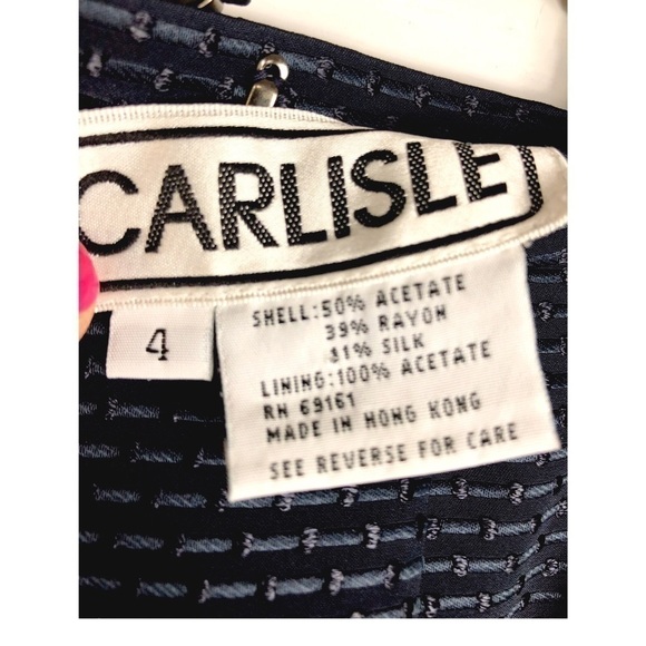 CARLISLE NAVY PENCIL SKIRT l Silk Office Skirt  (0961) - Picture 2 of 3